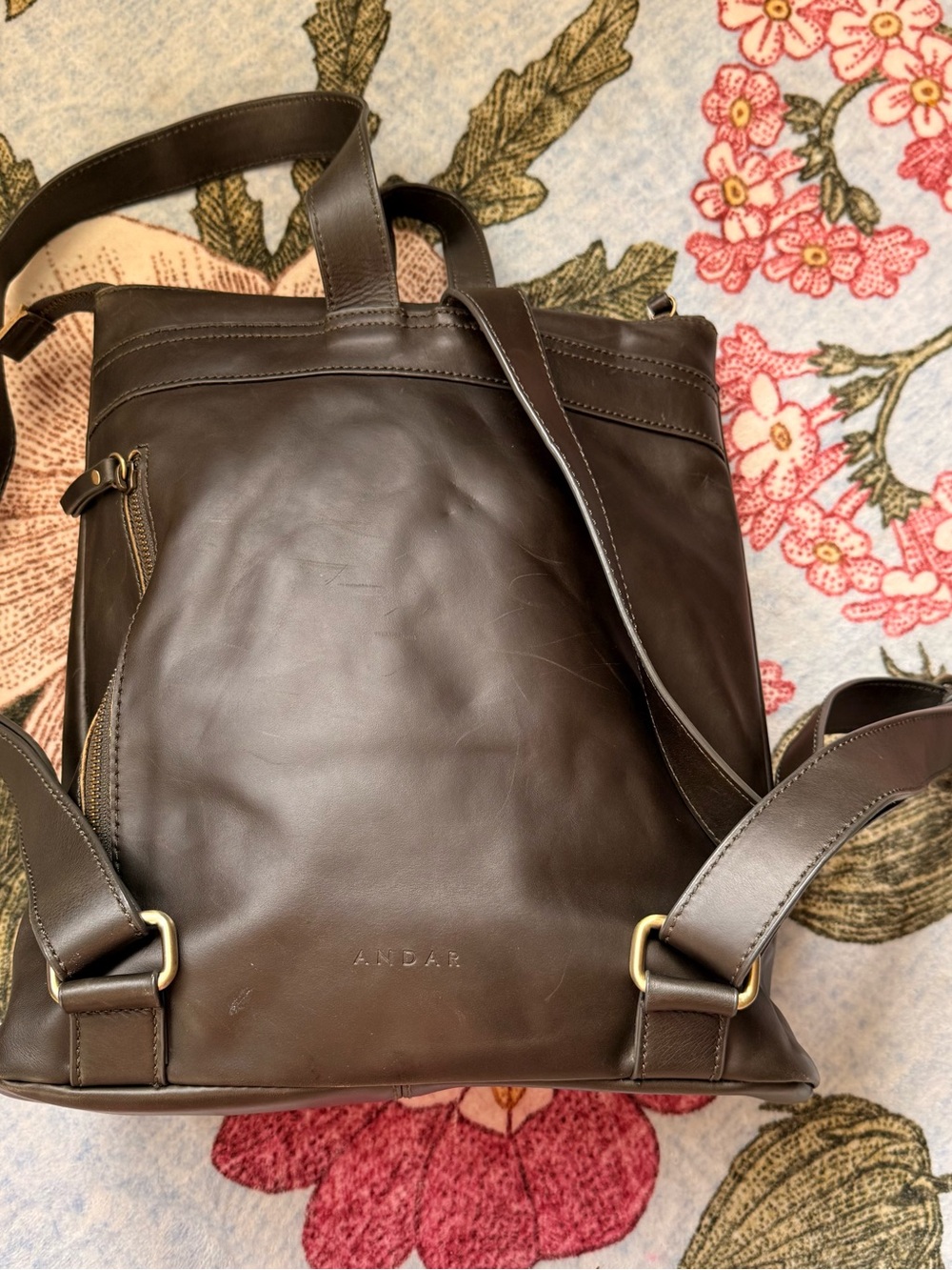 Andar Leather Forrest Green Backpack - Picture 2 of 4